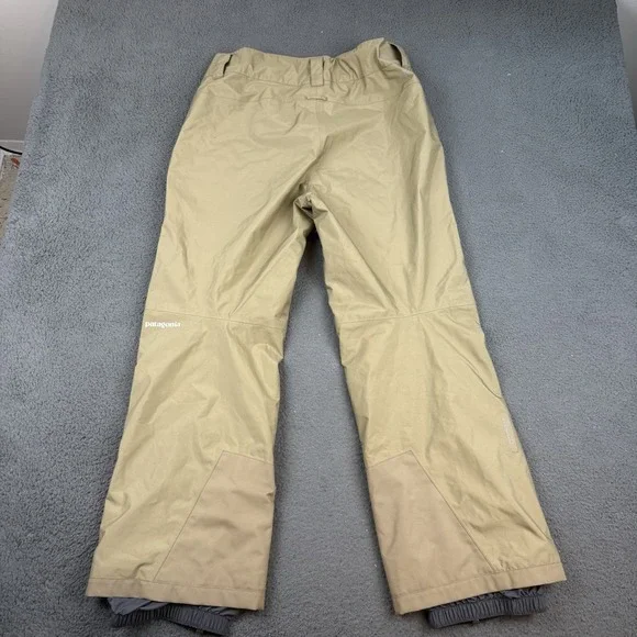 Patagonia Snowshot Pants Mens Medium Beige Ski Snowboard H2NO Recco Waterproof